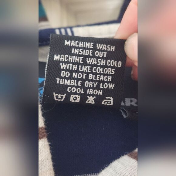 5i Apparel Blue Gray Lightweight Shirt Jacket with Nautical Stripes Men's Hoodie - Picture 5 of 7